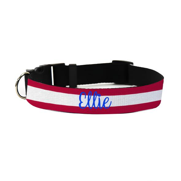 Red & White Stripes Pet Collar Red & White Stripes Pet Collar