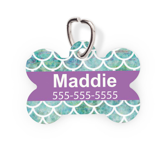 Sea Blue Scales Bone Pet Tag - Pattern Sea Blue Scales Bone Pet Tag - Pattern