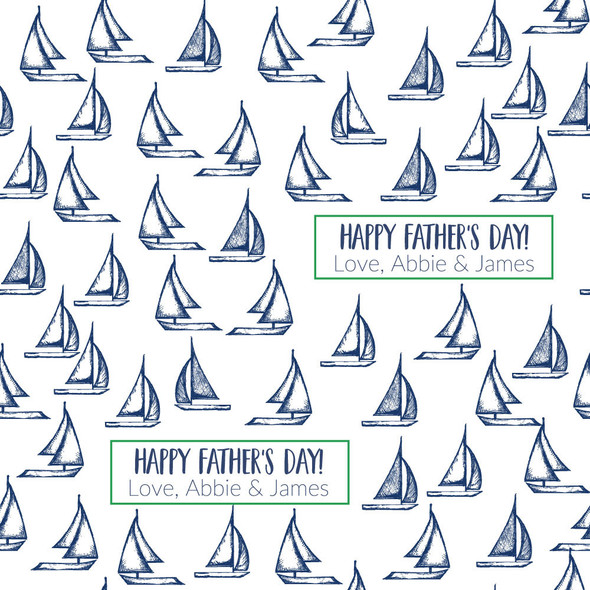 Sailboats Personalized Gift Wrap Sailboats Personalized Gift Wrap