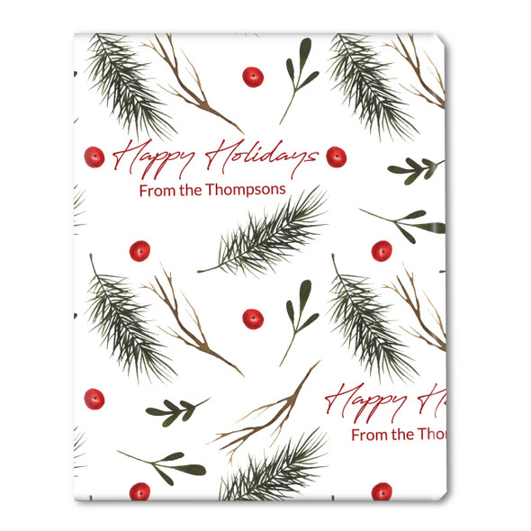 Watercolor Winter Foliage Personalized Gift Wrap Watercolor Winter Foliage Personalized Gift Wrap