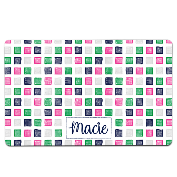 Razz Pink Color Cubes Pet Mat Razz Pink Color Cubes Pet Mat