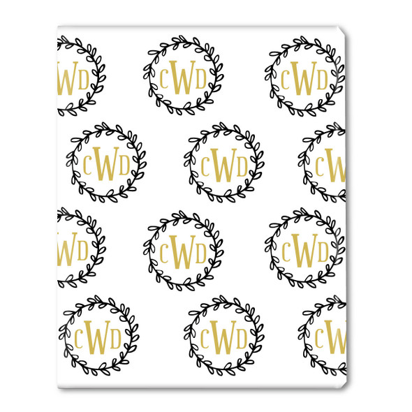 Black Wreath Monogram Gift Wrap Black Wreath Monogram Gift Wrap
