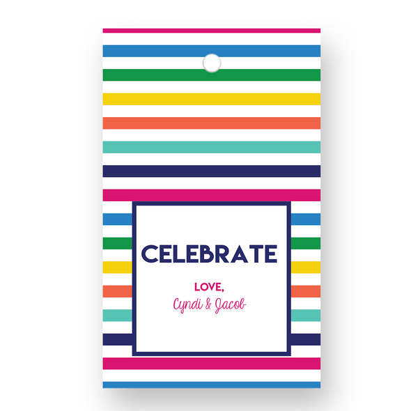 Fun Stripes Gift Tags - Set of 41 - Pearl Fun Stripes Gift Tags - Set of 41 - Pearl