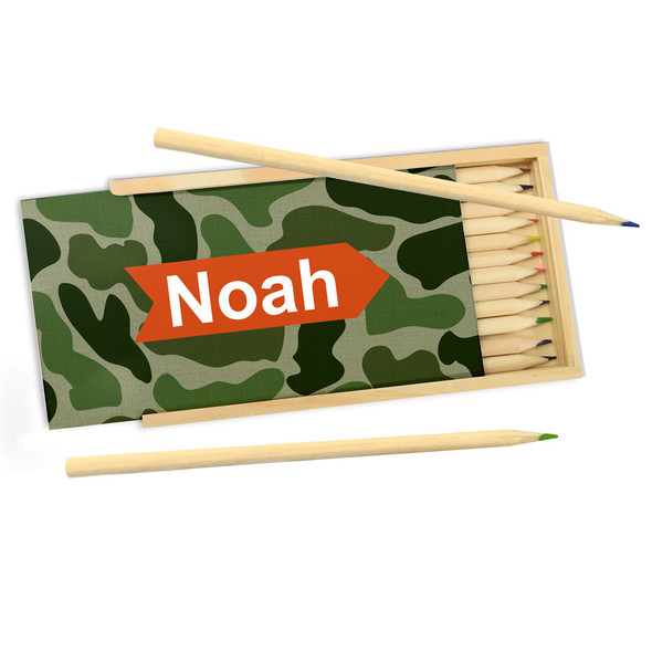 Green Textured Camo Pencil Box Green Textured Camo Pencil Box