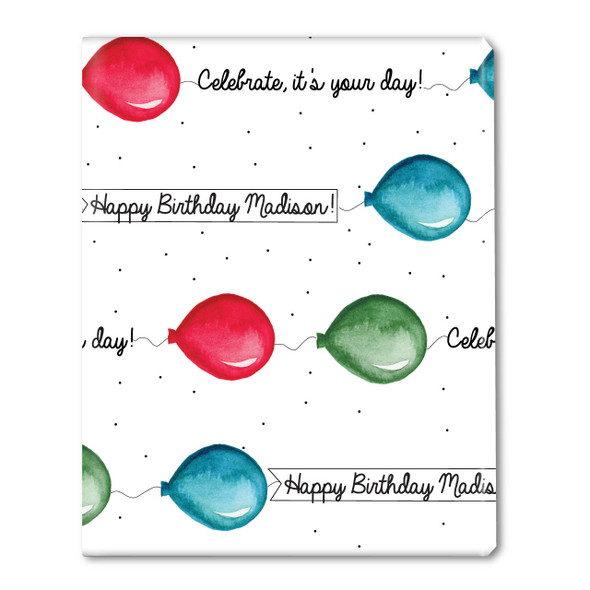 HBD Balloons Personalized Gift Wrap HBD Balloons Personalized Gift Wrap