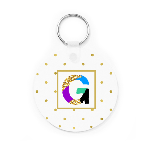 Framed Glitter Letter Key Chain Framed Glitter Letter Key Chain
