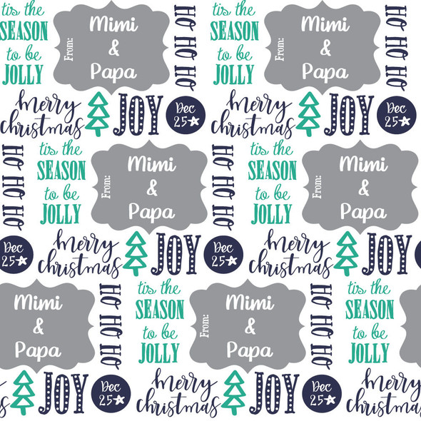 Tis the Season-Grey Personalized Gift Wrap Tis the Season-Grey Personalized Gift Wrap