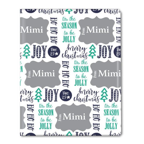 Tis the Season-Grey Personalized Gift Wrap Tis the Season-Grey Personalized Gift Wrap