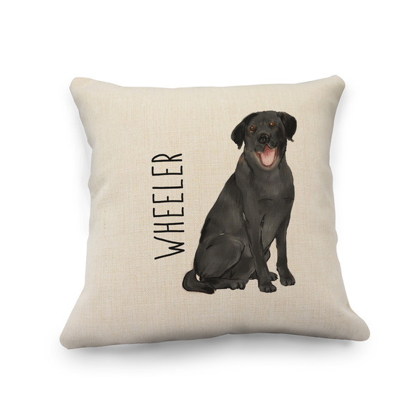 Black Lab Natural Pillow Cover Black Lab Natural Pillow Cover
