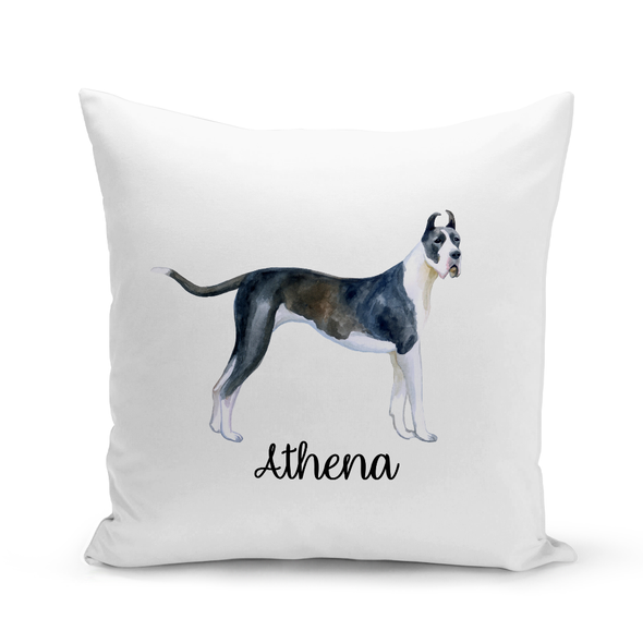 Great Dane White Pillow Cover - Personalized Great Dane White Pillow Cover - Personalized