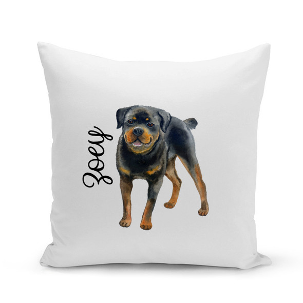 Rottweiler White Pillow Cover - Personalized Rottweiler White Pillow Cover - Personalized