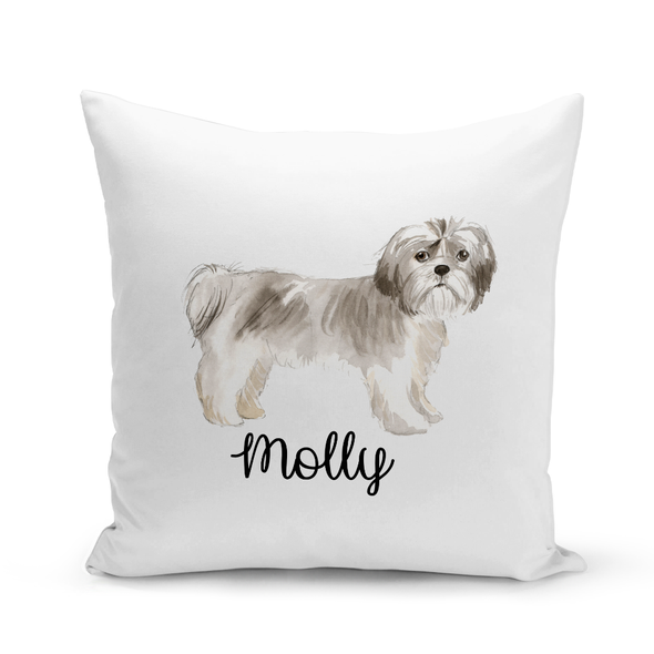 Shih Tzu White Pillow Cover - Personalized Shih Tzu White Pillow Cover - Personalized