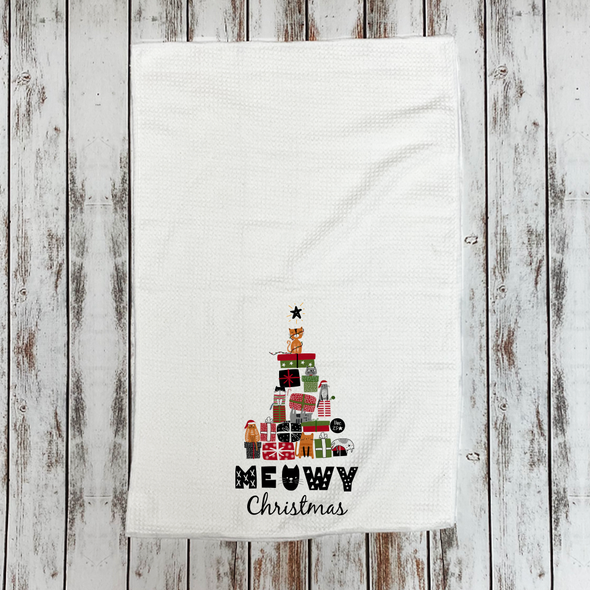 Meowy Christmas Microfiber Hand Towel Meowy Christmas Microfiber Hand Towel