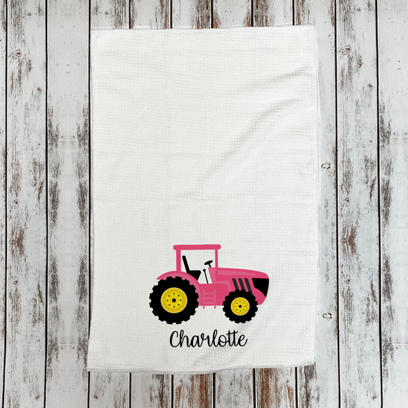 Pink Tractor Microfiber Hand Towel Pink Tractor Microfiber Hand Towel
