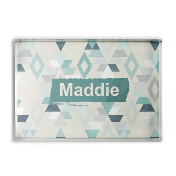 Turquoise Aztec Glass Block Turquoise Aztec Glass Block