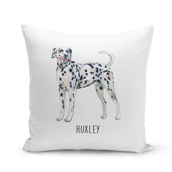 Dalmation White Pillow Cover - Personalized Dalmation White Pillow Cover - Personalized
