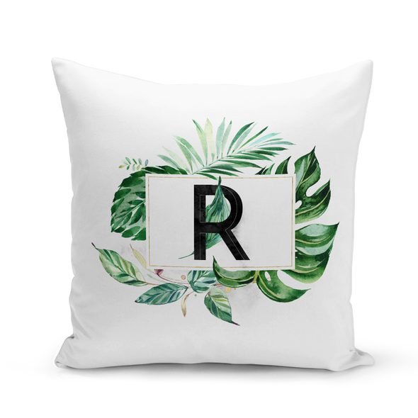 Palm Splendor White Pillow Cover - Personalized Palm Splendor White Pillow Cover - Personalized