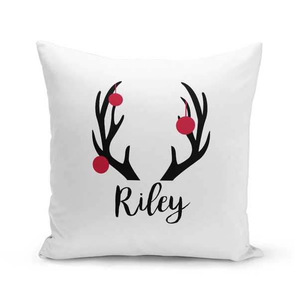 Antler Ornaments White Pillow Cover Personalized Antler Ornaments White Pillow Cover Personalized