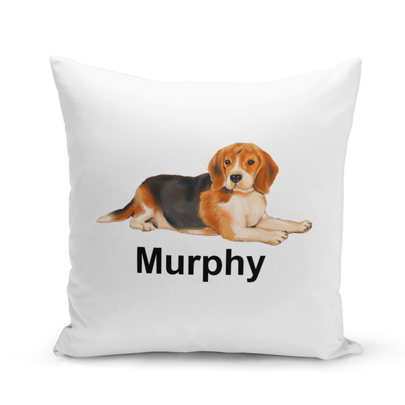 Beagle White Pillow Cover - Personalized Beagle White Pillow Cover - Personalized