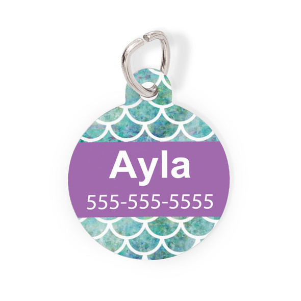 Sea Blue Scales Round Pet Tag-Pattern Sea Blue Scales Round Pet Tag-Pattern