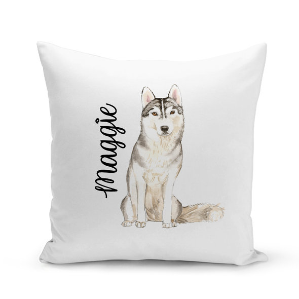 Husky White Pillow Cover - Personalized Husky White Pillow Cover - Personalized