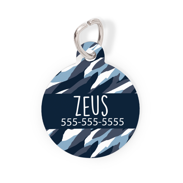 Cool Water Camo Round Pet Tag Cool Water Camo Round Pet Tag
