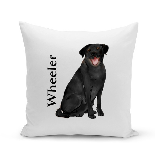Black Lab White Pillow Cover - Personalized Black Lab White Pillow Cover - Personalized