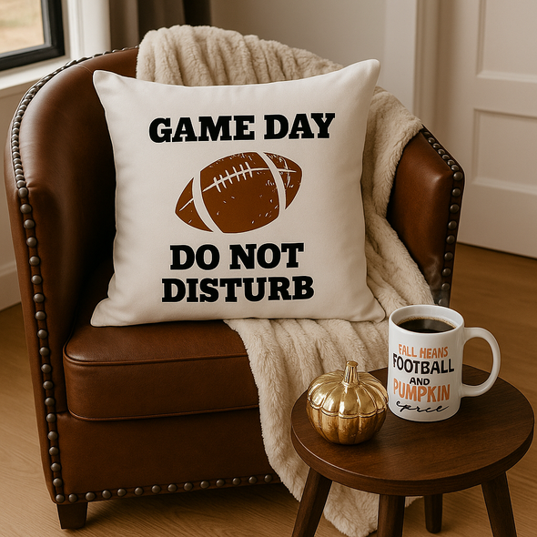 Game Day White Pillow Cover Game Day White Pillow Cover