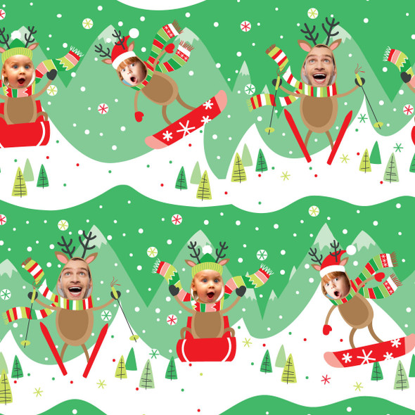 Reindeer Winter Olympics Personalized Gift Wrap Reindeer Winter Olympics Personalized Gift Wrap