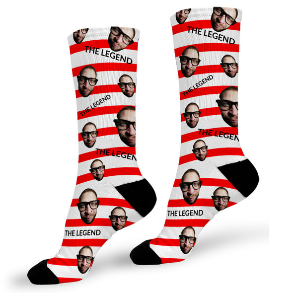 The Legend Stripes Photo Socks The Legend Stripes Photo Socks
