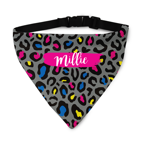 Neon Leopard Pet Bandana Collar Neon Leopard Pet Bandana Collar