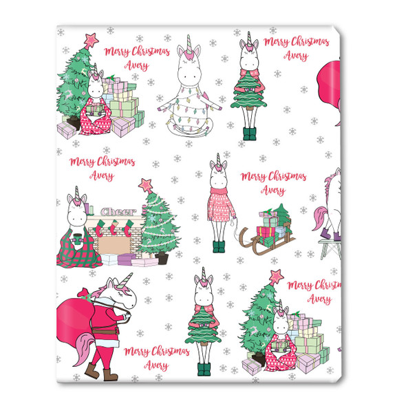Unicorn's Christmas Personalized Gift Wrap Unicorn's Christmas Personalized Gift Wrap