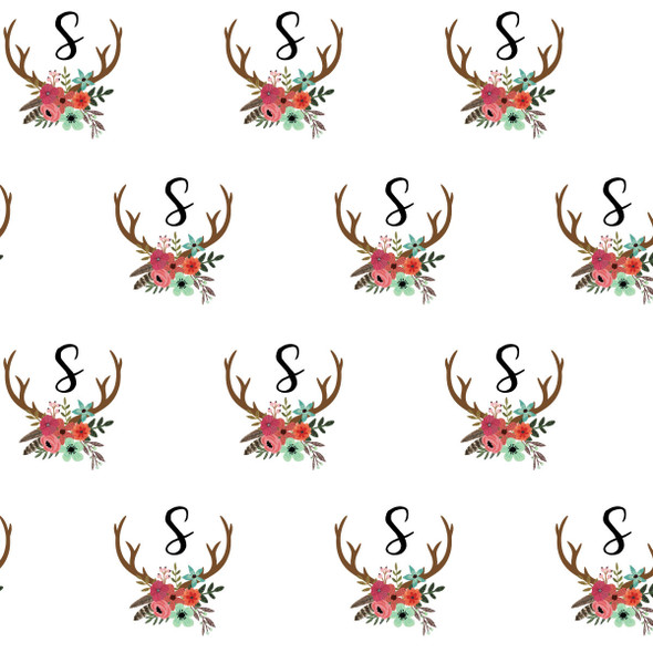 Bouquet Antler Monogram Gift Wrap