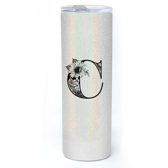Botanical Letter Shimmer Tumbler 20 oz. Botanical Letter Shimmer Tumbler 20 oz.