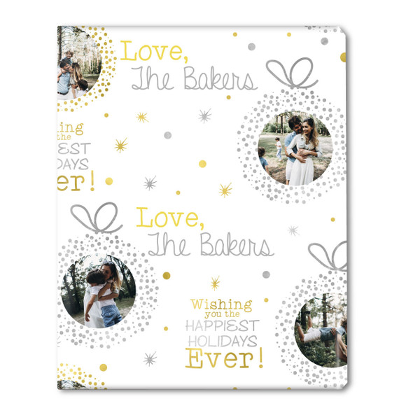Dotted Frames Personalized Gift Wrap-White Dotted Frames Personalized Gift Wrap-White