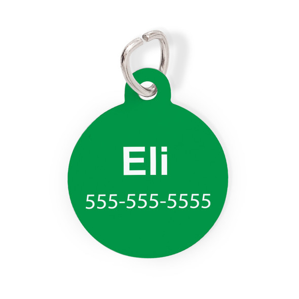 Kelly Green Round Pet Tag-Solid Color Kelly Green Round Pet Tag-Solid Color