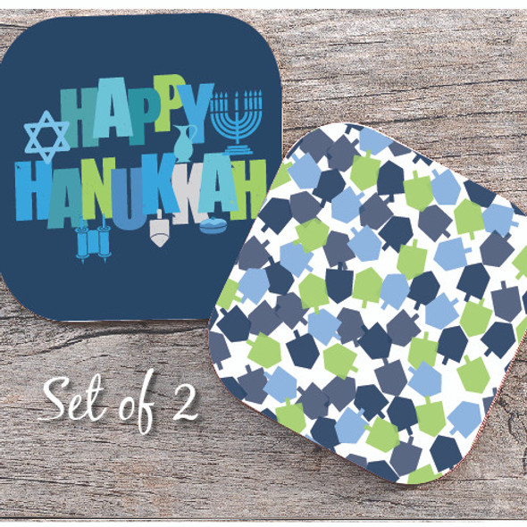 Hanukkah Coasters - Set of 2 Hanukkah Coasters - Set of 2