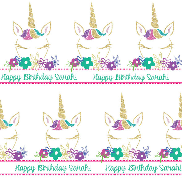 Glitter Unicorn Personalized Gift Wrap Glitter Unicorn Personalized Gift Wrap