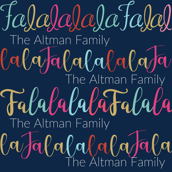 Falala Personalized Gift Wrap- Navy Falala Personalized Gift Wrap- Navy