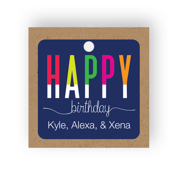 Two-Tone Birthday Gift Tags - Set of 35 - Pearl Two-Tone Birthday Gift Tags - Set of 35 - Pearl