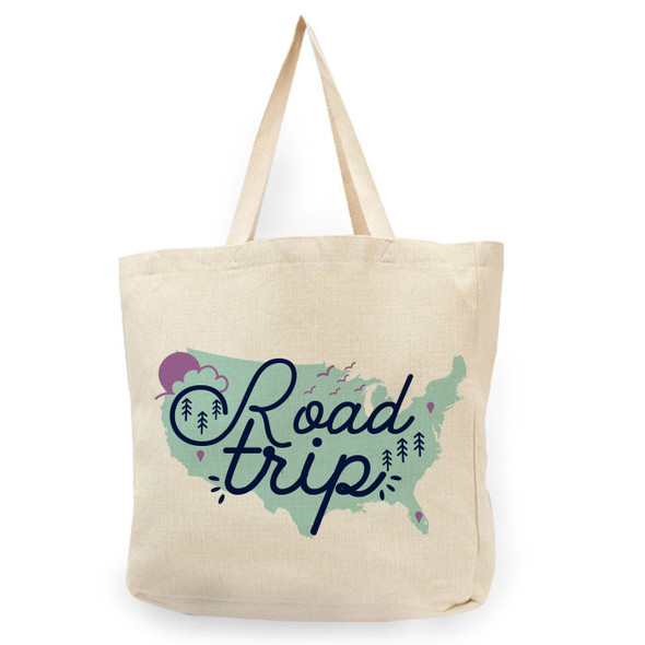 Road Trip Natural Shopper Tote Road Trip Natural Shopper Tote