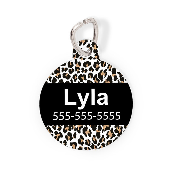 Leopard Print Round Pet Tag-Pattern Leopard Print Round Pet Tag-Pattern