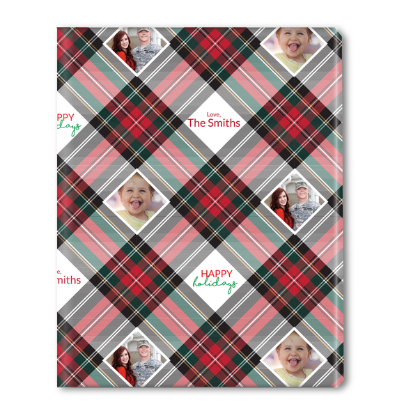 Framed White Plaid Personalized Gift Wrap Framed White Plaid Personalized Gift Wrap