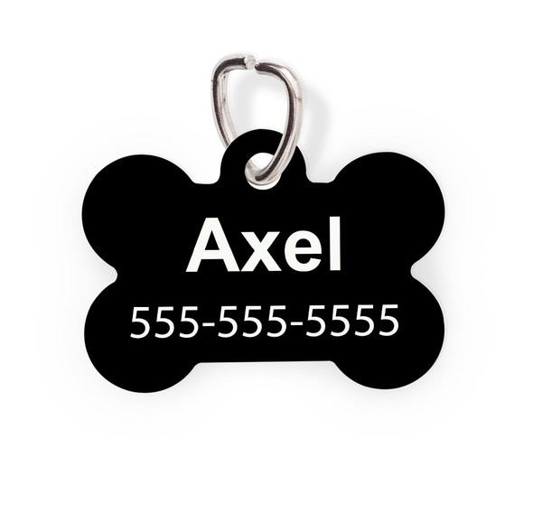 Black Bone Pet Tag-Solid Color Black Bone Pet Tag-Solid Color
