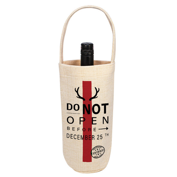 Do Not Open Linen Bottle Tote