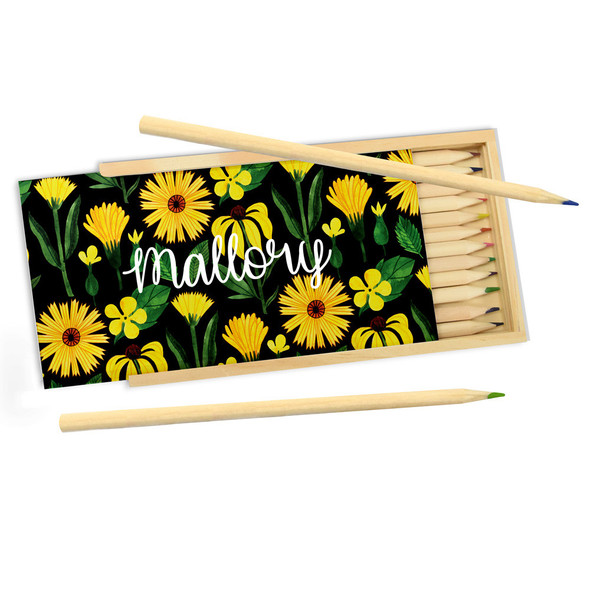 Yellow Botanical Pencil Box Yellow Botanical Pencil Box
