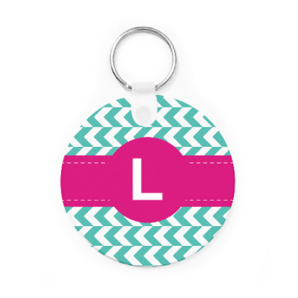 Teal Herringbone Key Chain Teal Herringbone Key Chain