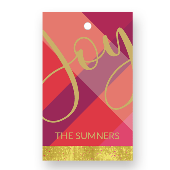 Joy Plaid Gift Tags - Set of 41 - Pearl Joy Plaid Gift Tags - Set of 41 - Pearl