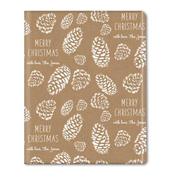 Kraft Stamped Pinecones Personalized Gift Wrap Kraft Stamped Pinecones Personalized Gift Wrap