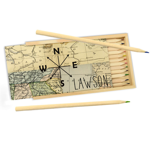 Vintage Map Pencil Box Vintage Map Pencil Box